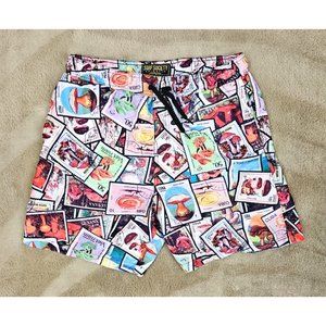 Surf Society Swimwear Worldwide Mushroom Stamp Trippy Trunks